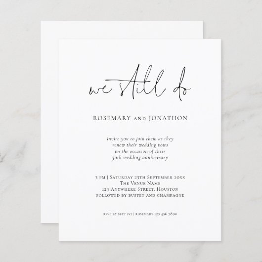 Begroting we doen nog steeds de uitnodiging tot ve (Voorkant / Achterkant)