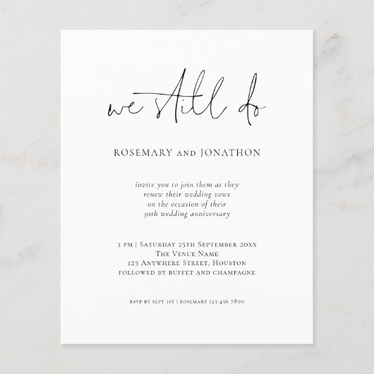 Begroting we doen nog steeds de uitnodiging tot ve (Voorkant)