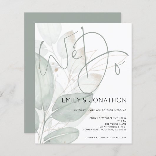 Begroting We doen Waterverf Foliage Weddenschap (Voorkant / Achterkant)