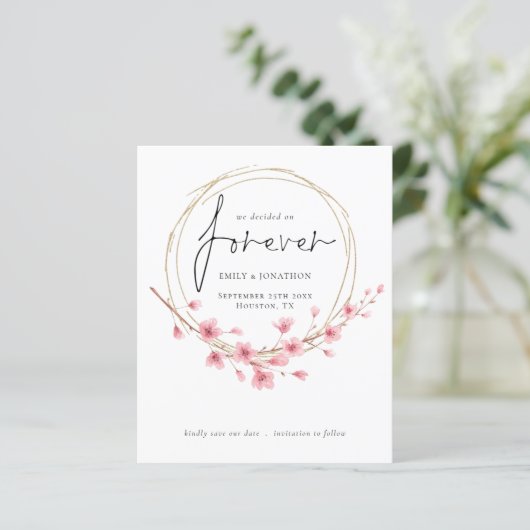 Begroting We hebben besloten om de datum te redden (Staand voorkant)