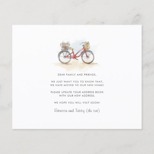 Begroting We hebben Bicycle Moving Announcement ve (Achterkant)