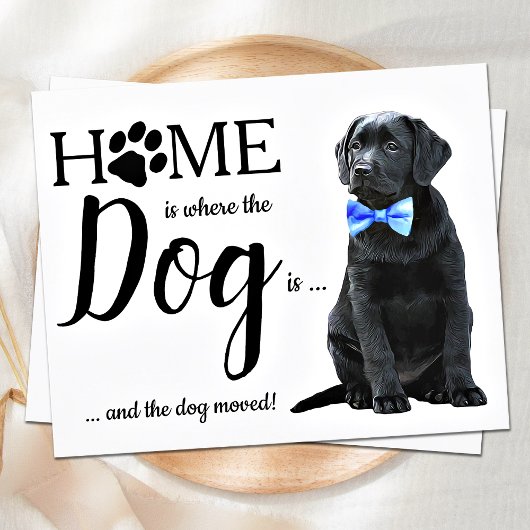 Begroting We hebben Cute Dog Moving Announcement v