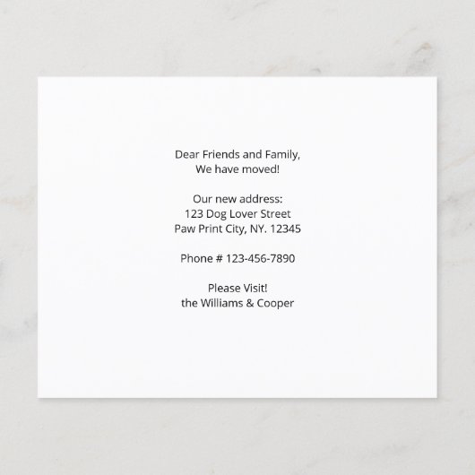 Begroting We hebben de 'Dog Moving Announance' ver (Achterkant)