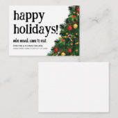 Begroting We hebben de kerstboom verplaatst Pretti Notitiekaartje (Voorkant / Achterkant)