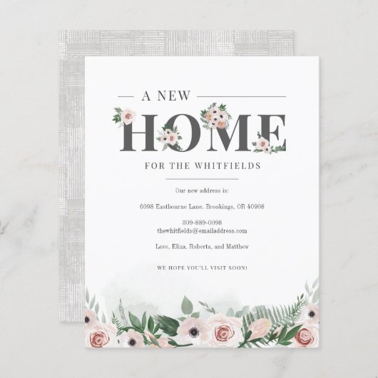 Begroting We hebben Floral Moving Announcement ver (Voorkant / Achterkant)