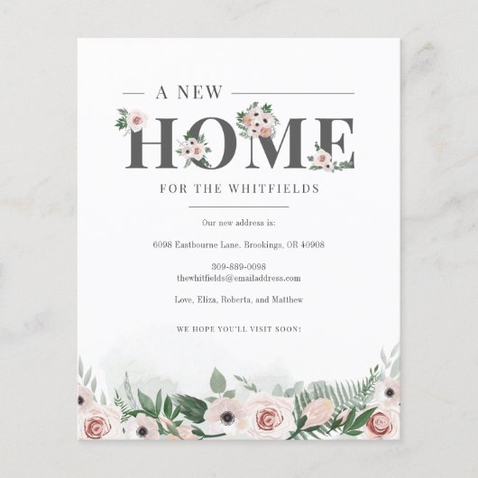 Begroting We hebben Floral Moving Announcement ver (Voorkant)