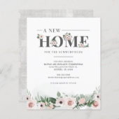 Begroting We hebben Floral Moving Announcement ver (Voorkant / Achterkant)