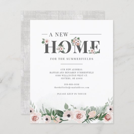 Begroting We hebben Floral Moving Announcement ver (Voorkant / Achterkant)