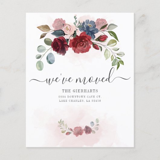 Begroting We hebben Floral Moving Announcement ver Flyer (Voorkant)