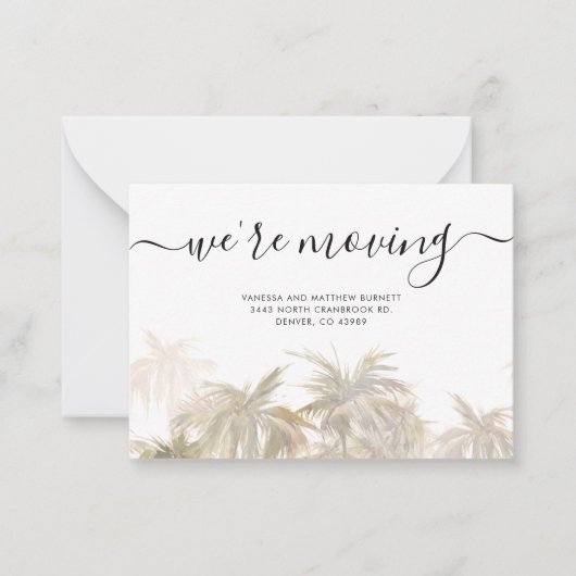 Begroting We hebben Palm Trees adreswijziging verp Notitiekaartje (Voorkant)