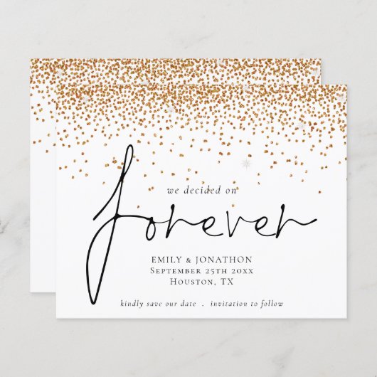 Begroting We hebben voor Gold Glitter Save Date be (Voorkant / Achterkant)