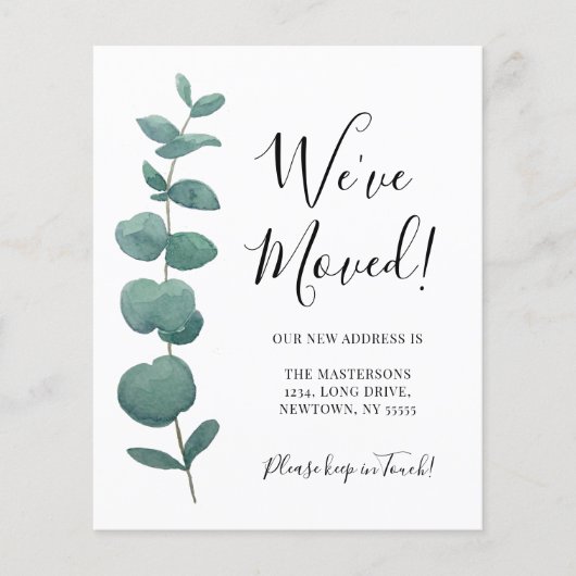 Begroting We hebben wijziging adres Eucalyptus ver (Voorkant)