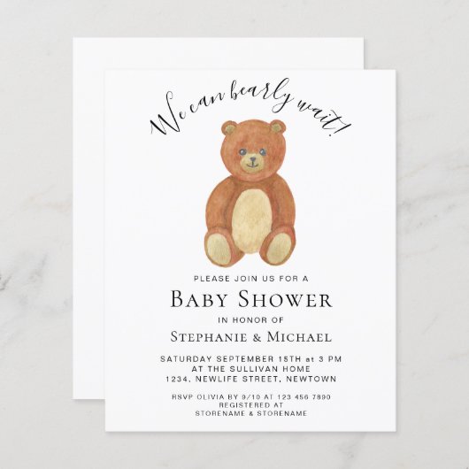 Begroting We kunnen het Baby shower voor paren afw (Voorkant / Achterkant)