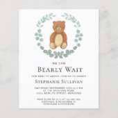 Begroting we kunnen wachten tot Teddy Baby shower  (Voorkant)