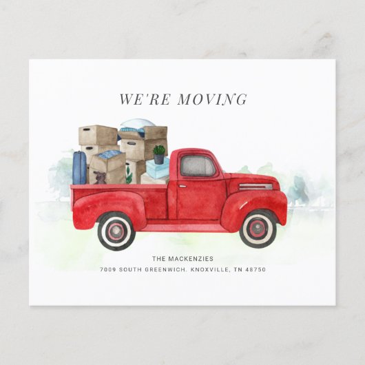 Begroting We verplaatsen Red Truck Change of Addre (Voorkant)