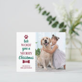 Begroting We wof u met een prettige kerstfoto-kaar (Staand voorkant)