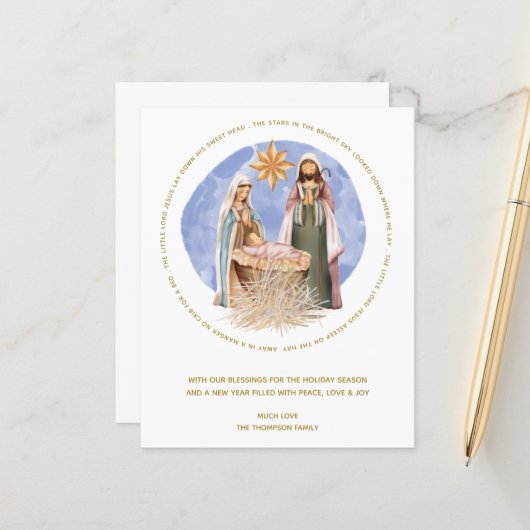 Begroting weggegooid in een woelige kerstKaart (Voorkant / Achterkant in situ)