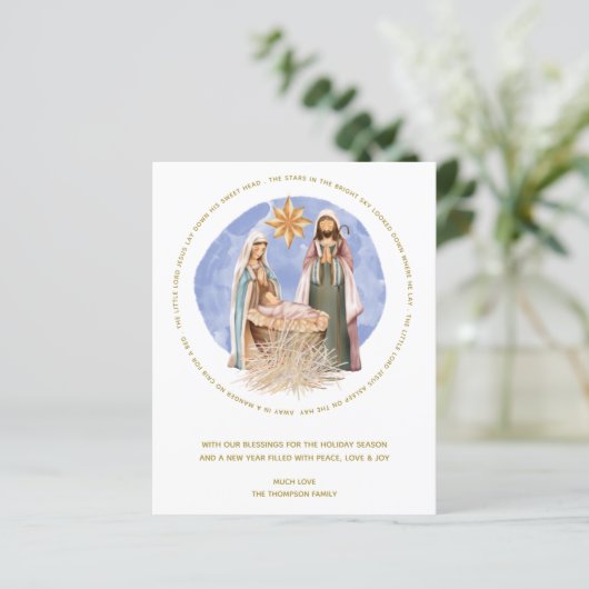 Begroting weggegooid in een woelige kerstKaart (Staand voorkant)