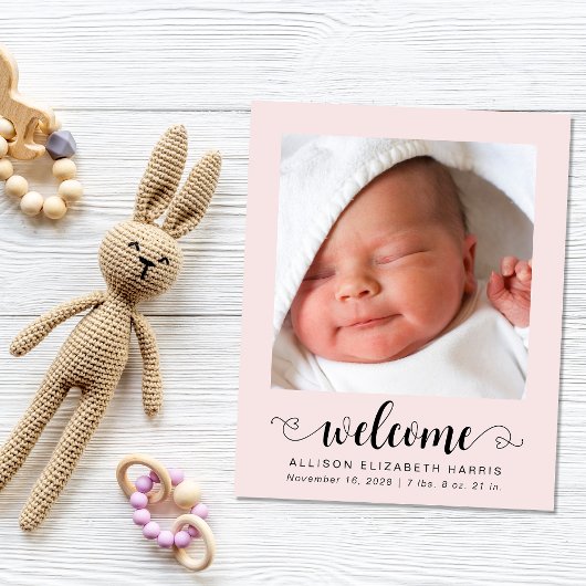 Begroting Welkom Foto's Baby Girl Aankondiging geb