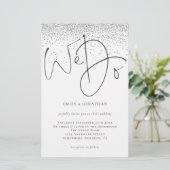 Begroting wij schrijven voor Silver Glitter Wedden (Staand voorkant)