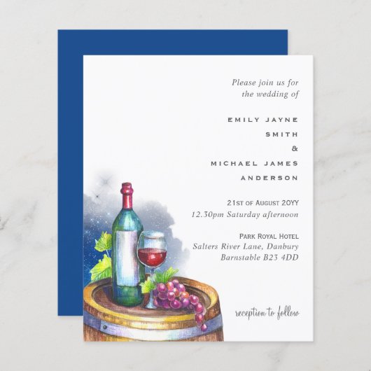 Begroting Wijn en Grafiek Tasting Modern Wedding (Voorkant / Achterkant)