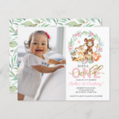 Begroting Wild 1 verjaardag Uitnodigingen met foto (Voorkant / Achterkant)