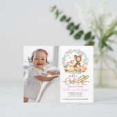 Begroting Wild 1 verjaardag Uitnodigingen met foto (Staand voorkant)