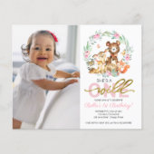 Begroting Wild 1 verjaardag Uitnodigingen met foto (Voorkant)