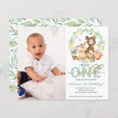 Begroting Wild 1 verjaardag Uitnodigingen met foto (Voorkant / Achterkant)