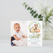 Begroting Wild 1 verjaardag Uitnodigingen met foto (Staand voorkant)