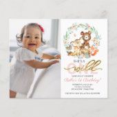 Begroting Wild 1 verjaardag Uitnodigingen met foto (Voorkant)