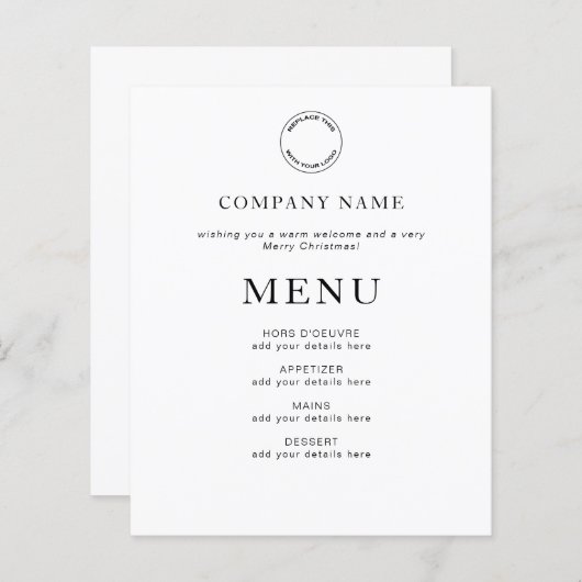 Begroting - willekeurig kleurenkerstmenu (Voorkant / Achterkant)