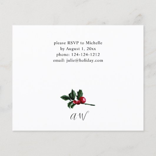 Begroting Winter Berries & Pine Kerstparty Flyer (Achterkant)