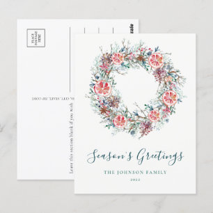 Begroting Winter Greenery Season's Greetings Briefkaart