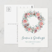 Begroting Winter Greenery Season's Greetings Briefkaart (Voorkant / Achterkant)