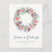 Begroting Winter Greenery Season's Greetings Briefkaart (Voorkant)