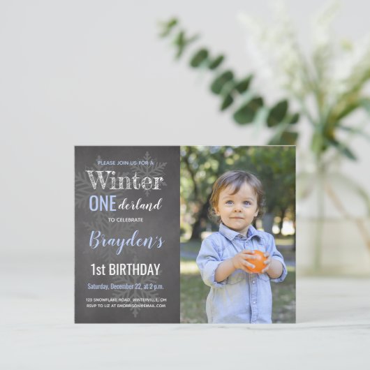 Begroting winter nederland 1e verjaardag uitnodigi (Staand voorkant)