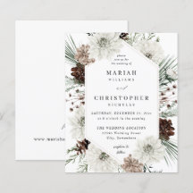 Begroting Winter White Floral & Pine Wedding