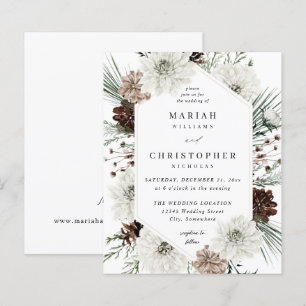 Begroting Winter White Floral & Pine Wedding