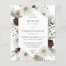 Begroting Winter White Floral & Pine Wedding