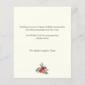 Begroting winterbloemkaartje voor zakelijke kantoo (Achterkant)