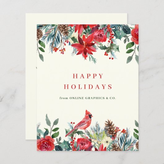 Begroting winterbloemkaartje voor zakelijke logo (Voorkant / Achterkant)