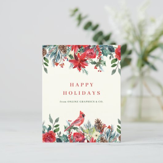 Begroting winterbloemkaartje voor zakelijke logo (Staand voorkant)