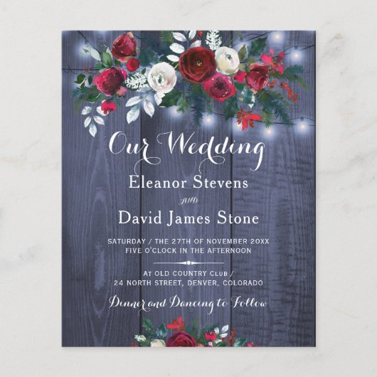 Begroting winterbruine brutaligheidsuitnodiging (Voorkant)