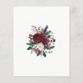 Begroting winterfeest rode bloemen feestdag uitnod flyer (Achterkant)