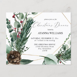 Begroting winterkleertjes en pine-kerstdinnen flyer