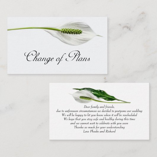 Begroting. Wit over grijze wijziging van plannen O Notitiekaartje (Voorkant / Achterkant)