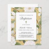 BEGROTING Witte bloemen verlaat geel bAPTISM (Voorkant / Achterkant)