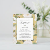 BEGROTING Witte bloemen verlaat geel bAPTISM (Staand voorkant)