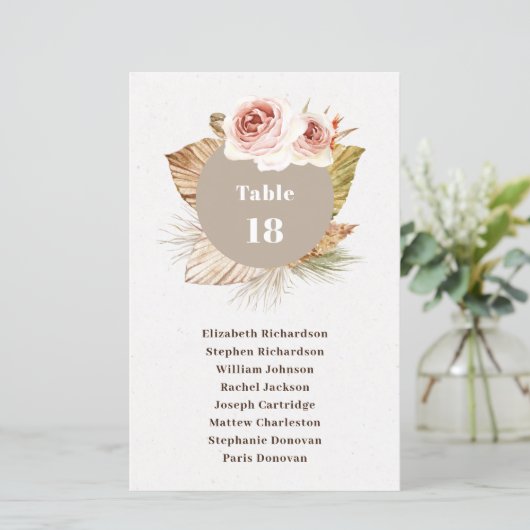 Begroting woestijn floral boho bruiloft-zitplaats (Staand voorkant)